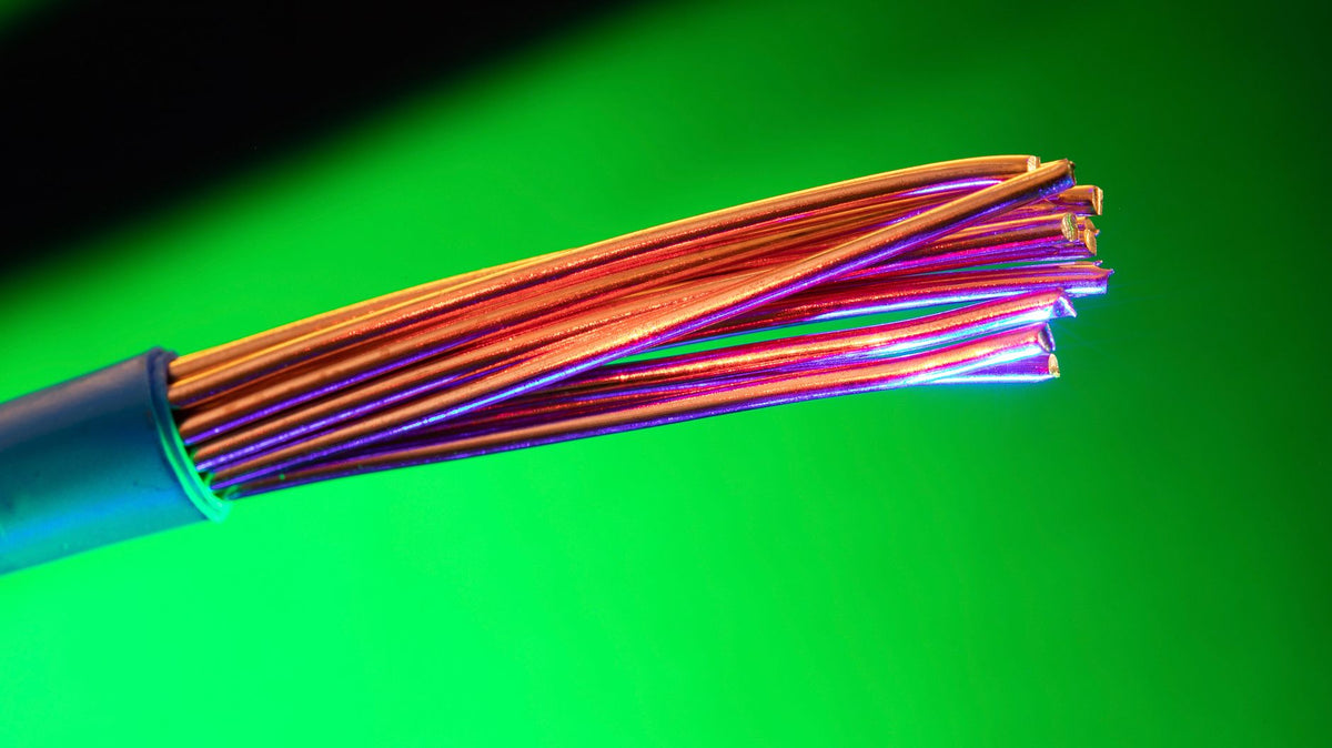 close up of copper cable