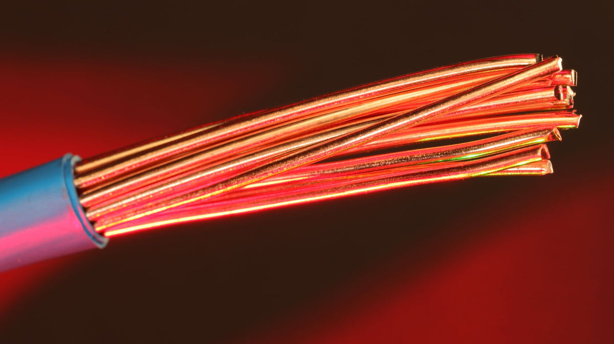 close up of copper cable