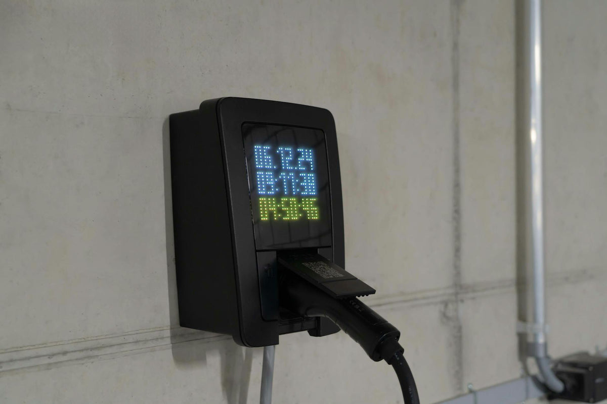 Wall-mounted electric vehicle charging station