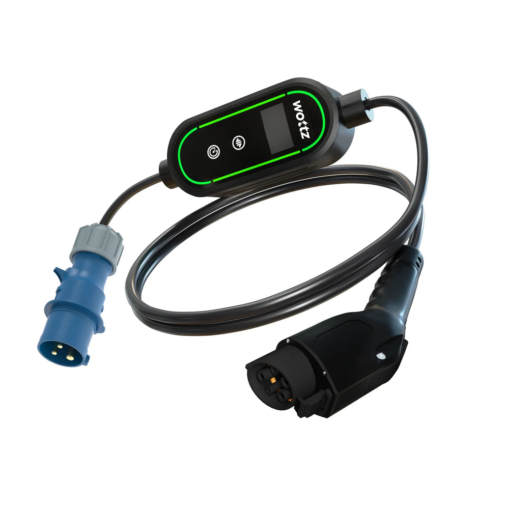 Type 2 to Commando EV Charging Cable (32A CEE) - Type 1 connector, 2m to 5m